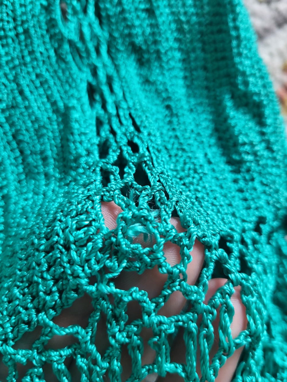 Vintage Lovers + Friends Teal Crochet Knit Scoop Neck Top - Picture 4 of 5